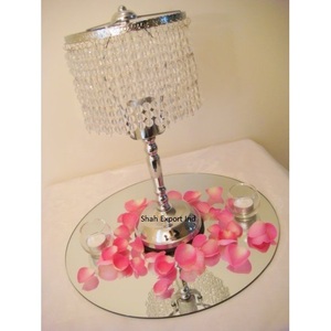 Lustre de pièce maîtresse de table suspendu en cristal décoratif de mariage plaqué argent pour la décoration de la maison - Product Image 3