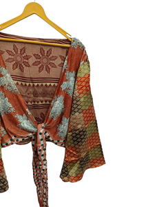 Japanese Style Lounge Wear Bikini Cover Up <b>Swim</b> Wear Long <b>Dress</b> Indian Recycled Sari Silk Kimono Night Wear Gown, - Product Image 3