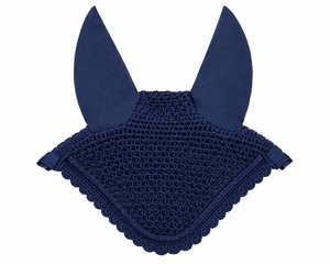 Ensemble de tapis de selle de luxe en velours bleu avec voile anti-mouches respirant et protège-pattes en maille |   Ensemble d'équipement équestre anglais - Product Image 3