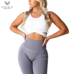 Sujetadores deportivos con logotipo personalizado para mujer, Sujetador deportivo de LICRA sin costuras con elástico, transpirable y realce de senos, opciones de talla grande - Product Image 3