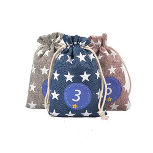 Offre Spéciale lin compte à rebours <span class=keywords><strong>de</strong></span> noël sac cadeau 24 pièces bricolage suspendus sachets <span class=keywords><strong>de</strong></span> rangement <span class=keywords><strong>de</strong></span> bonbons <span class=keywords><strong>calendrier</strong></span> <span class=keywords><strong>de</strong></span> l'avent sacs - Product Image 3