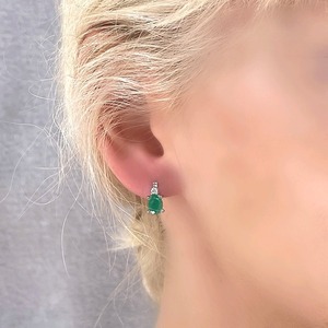 Pendientes de piedras preciosas Esmeralda, joyería para mujer, joyería de estilo bohemio de plata, pendientes hechos a mano de tendencia de Plata de Ley 925, joyería - Product Image 3