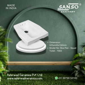 SANSO Modern 100% Ceramic <b>Squatting</b> Pan Toilets with 5-Year Warranty Ground Installation Reliable Exporter for Bathroom Use - Product Image 2