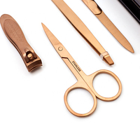 Coupe-ongles professionnel en or Rose, ensemble de manucure en acier inoxydable, outils de pédicure, Kit de toilettage pour femmes