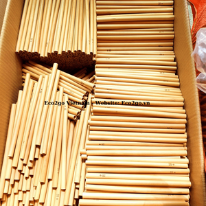 หลอดดูดน้ำไม้ไผ่ธรรมชาติแบบใช้ซ้ำได้ เป็นมิตรกับสิ่งแวดล้อม พร้อมโลโก้เลเซอร์สั่งทำ สำหรับงานปาร์ตี้แคมป์ปิ้ง - Eco2go เวียดนาม - Product Image 4