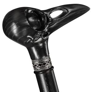 ด้ามไม้เท้าโลหะชุบเงินขัดเงาลายหัวอีกา สำหรับตกแต่งงานปาร์ตี้ของผู้ชายและดีไซน์ทันสมัยอย่างมีระดับ - Product Image 4