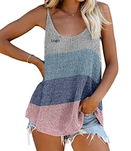 Hot Selling Women's Scoop Neck Tank <b>Tops</b> Knit Shirts Casual Loose Sleeveless Camis Sweater Blouses From Bangladesh - Product Image 2