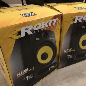 100% ของแท้ KRK Rokit ลำโพงสำหรับ RP5 G4ดีเจสำหรับสตูดิโอแบบมืออาชีพพร้อมแผ่นและสายแยก