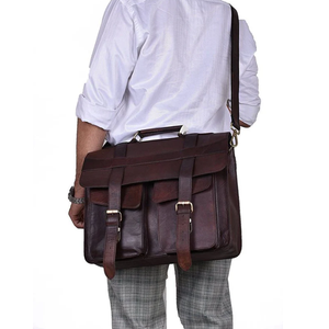 Maletín de cuero de cabra con clase, bolsa de viaje, maletín portátil para ordenador, bolsa para portátil - Product Image 4