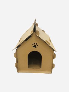 Casa de gato ecológica portátil, caja cuadrada, rascador de gatos, refugio de entretenimiento hecho de cartón corrugado, papel de cartón dirigido - Product Image 4