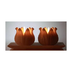 Bougeoir fait main en forme de fleur en marbre de qualité supérieure artisanat en pierre pour la décoration intérieure et les cadeaux - Product Image 2