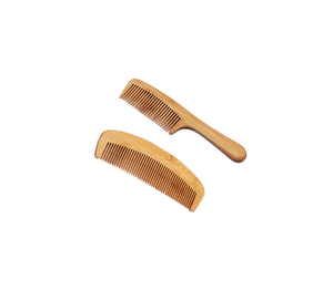 Venta al por mayor peine de madera cepillo y peine conjunto de madera suave y seguro cepillo de pelo de bebé peine para MANGO de tiro - Product Image 1