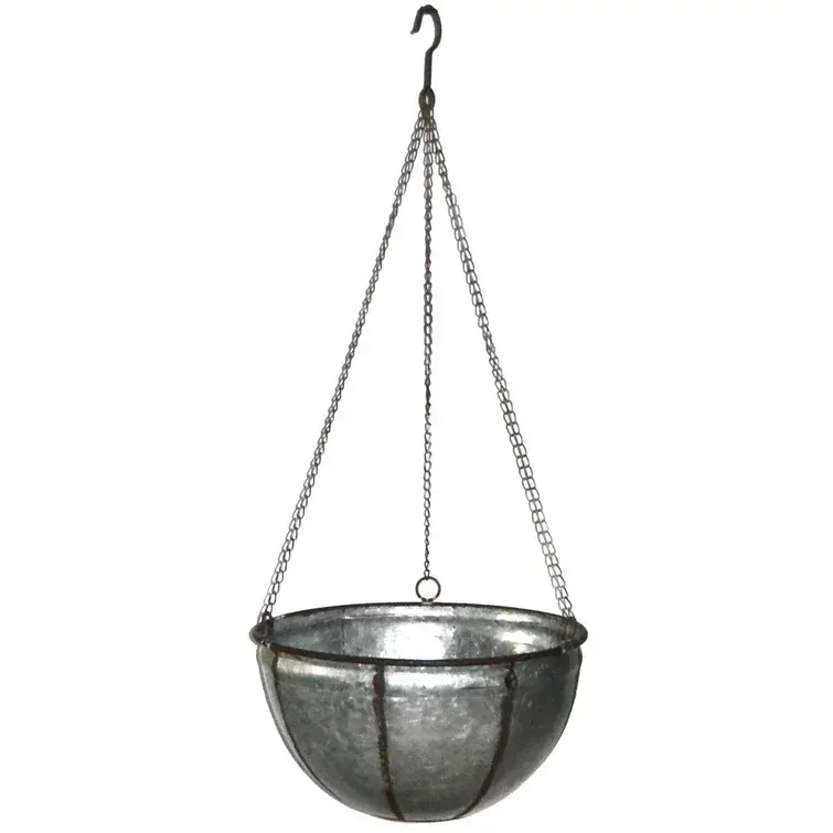 Wholesale Price High Quality Metal Flower Pot Simple Design Galvanized Hanging Planter Pot For Hotel And Home Decoration