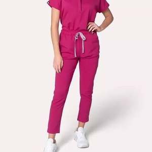 Nuevo diseño de calidad premium de manga corta para mujer, traje de talla Regular, cuello levantado, Color sólido, exfoliante de Hospital - Product Image 1