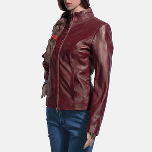 Veste en cuir pour femmes avec logo personnalisé Manteau de motard tendance coupe ajustée en faux cuir PU Vêtements d'extérieur courts pour femmes - Product Image 5
