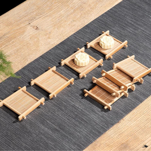 Sous-verres carrés en osier, isolation thermique, porte-gobelets à thé et à café, décoration d'intérieur, assiette fabriquée au Vietnam - Product Image 2