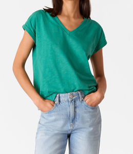 Camiseta con cuello en V para mujer de la mejor calidad - Product Image 1