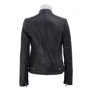 แจ็กเก็ตหนังขนาดใหญ่พิเศษสำหรับผู้หญิงและเด็กผู้หญิงมีการตกแต่งแบบปัก - Product Image 5