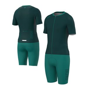 Maillot de cyclisme léger et respirant pour homme - Vert océan profond en polyester sublimé - Product Image 2
