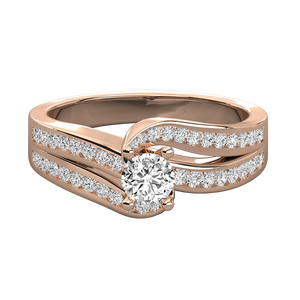 14K Gold Solitaire Ring for Ladies with Lab Grown Diamond - Product Image 6