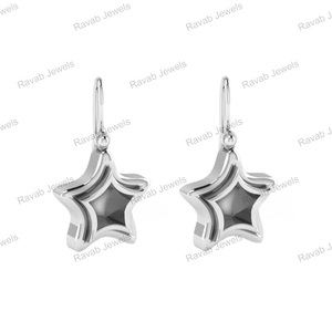 2025 pendientes personalizables conmemorativos para mujer, Plata de Ley 925, estrella, colgante, cenizas de resina, recuerdo, hallazgos de joyería, componentes - Product Image 4