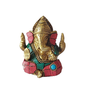 Modern Brass Lord Ganesha Statue Idol for Religious Home Decor for Pooja <b>Mandir</b> Office Table Weddings Birthdays for Diwali - Product Image 1