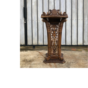 Modern Ancient Teak <b>Wooden</b> Antique Podium Pulpit <b>Desk</b> Church College Auditorium Concert Hall Entry Commercial Furniture - Product Image 4