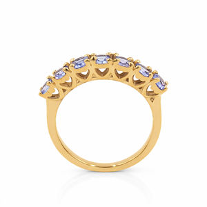 Anillo de Tanzanita de Siete Piedras Redondas, Plata de Ley 925, Joyería de Diseño para Etapas de Matrimonio - Product Image 4