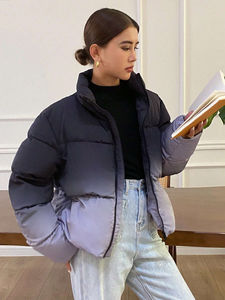 Chaqueta Acolchada de Alta Calidad para Mujer, Fabricada en Fábrica, Impermeable, de Manga Larga, Color Sólido, de Algodón/Poliéster - Product Image 4