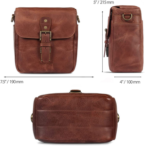 Unisex High Quality <b>Genuine</b> <b>Leather</b> <b>Handbags</b> PU <b>Leather</b> Crossbody Business Shoulder Bag Button Chains Custom Pattern Embroidery - Product Image 4