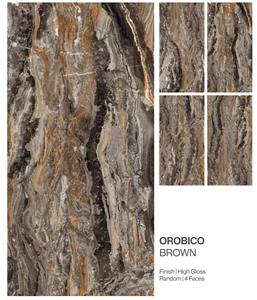 Carreaux en porcelaine de qualité supérieure, finition brillante, marron OROBICO, 600x1200 - Product Image 1