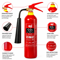 Extincteur CO2 KHi, tuyau portable rouge, équipement de lutte contre l'incendie, acier, certifié ISO 9001, garantie de 12 mois, classe d'incendie 34B