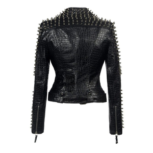 Chaqueta corta de PU para motocicleta para mujer Premium 2024, Chaqueta corta de alta calidad al por mayor para hombre - Product Image 3