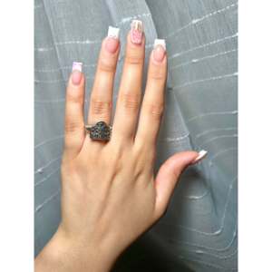 Handmade Navajo Sterling <b>Silver</b> <b>Ring</b> <b>Boho</b> Style Size 5.25 Statement Gemstone Inlay for Everyday Wear - Product Image 5