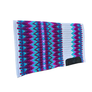 Precio al por Mayor ASHMIRA EQUESTRIAN Manta de Silla de Montar de Lana de Nueva Zelanda con Exterior de Visón, Estilo Occidental, Multicolor, Calidad Extrema - Product Image 1