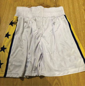 Shorts de rugby personnalisés imprimés par sublimation, camouflage rose à rayures, avec poches - Product Image 6