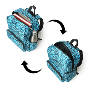 Vente directe d'usine unisexe sac de voyage en cuir de nylon de haute qualité personnalisable style épaule bleu sarcelle imprimé léopard pour l'école quotidienne - Product Image 5