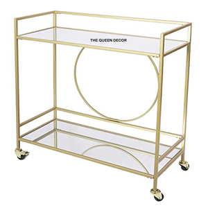 Carrito de Servicio de Dos Niveles de Madera y Metal, Estilo Clásico, Hecho a Mano, Tamaño Personalizado, Carrito de Metal Nuevo, Elegante y de Lujo - Product Image 5