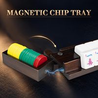 Supports de Mahjong Américains Haut de Gamme Faits à la Main en Bois avec Poussoirs Magnétiques, Ensemble de Supports de Tuiles, Support de Table Optionnel, Jeu de Table Moderne
