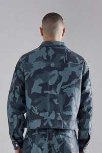 <b>Mens</b> Camouflage Leather <b>Jacket</b> Stylish <b>Camo</b> Print Zip Up Coat Casual Streetwear Biker Fashion Outerwear for Winter and Everyday - Product Image 4