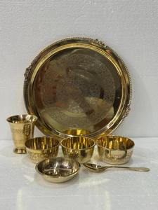 Juego de cocina de latón Juego de cena Kansa para el hogar Artículos de mesa de hotel Uso El último juego de cena de latón Cuenco diferente y cuchara y vajilla - Product Image 3