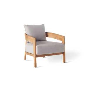 Canapés de jardin incurvés en teck Chaise de jardin Chaise patinée avec coussin Chaise longue - Product Image 1