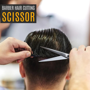 กรรไกรตัดผมขวาด้ามจับยาวทำจากสแตนเลสสำหรับร้านเสริมสวยอุปกรณ์ทำผมคุณภาพสูง - Product Image 4
