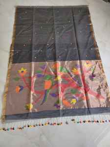 ผ้าซาเร่สำหรับงานแต่งงาน ผ้าเรโชม ผ้ามอสลิน ผ้าจามดานี ผ้าอะโชล ผ้าจอริ ผ้าปายทานี ทำมือ น้ำหนักเบา สำหรับเด็กผู้หญิง - Product Image 3