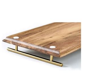 Christmas Decorative <b>Wooden</b> Serving Tray with Metal Handles <b>for</b> Decor Home Kitchen in Unique Design - Product Image 3