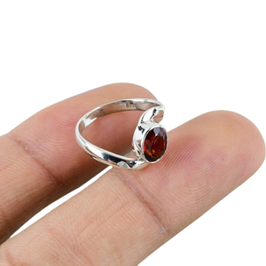 แหวนแฟชั่นแฮนด์เมดโกเมน Cabochon พลอย 925 แหวนเงินสเตอร์ลิงแฟชั่นแหวนโกเมน 925 ประทับตราเงินเครื่องประดับ Fine - Product Image 1