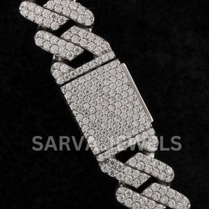 สร้อยคอเพชรฮิปฮอป VVS Moissanite ประดับเพชร14K/18K โซ่เชื่อมทองคำขาวชุบทองคำขาวสำหรับผู้ชายผู้หญิงของขวัญ - Product Image 2