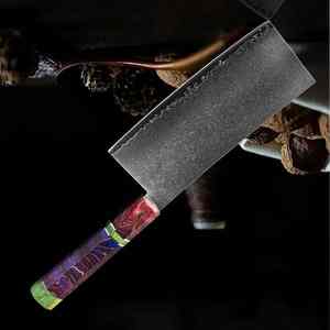 Ensemble de couteaux de chef de cuisine en acier damas faits à la main, couteau intelligent de haute qualité pour couper les légumes et la viande avec étui en cuir - Product Image 4