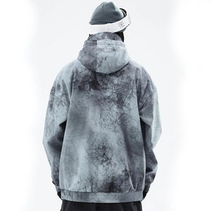 Veste de ski d'hiver personnalisée Veste coupe-vent camouflage Veste de snowboard imperméable et imperméable à la neige avec col zippé et quart de vêtements de ski et de neige - Product Image 5