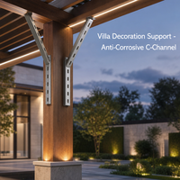 Profilé en acier en forme de C en acier inoxydable - Matériau en tôle galvanisée pour villa et décoration - Anti-corrosion et durable